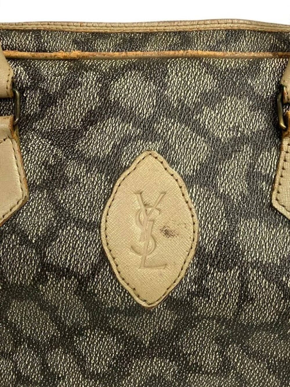 YvesSaintLaurent Beige Brown PVC Leather Handbag - Picture 8 of 14